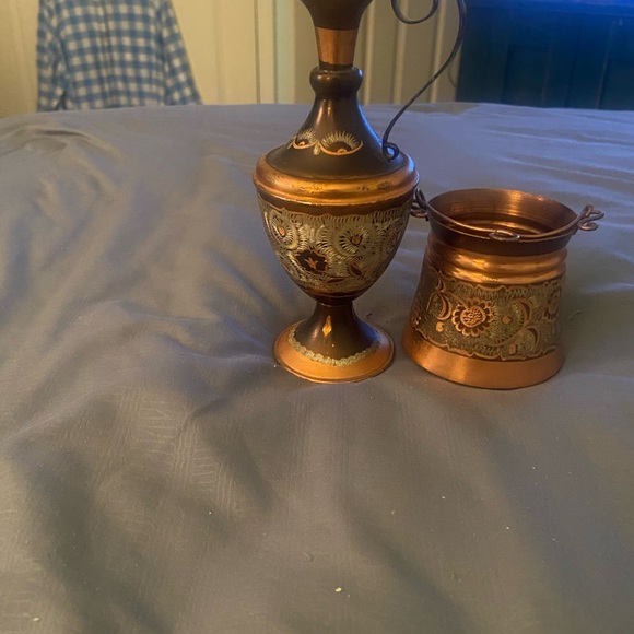 Elegant Copper and Silver Vase Duo - Picture 1 of 16